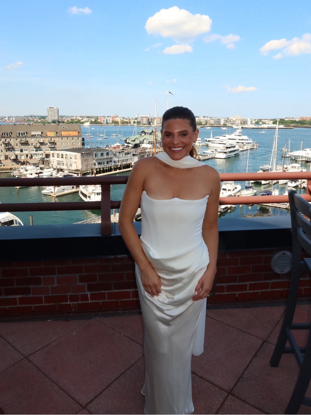 House of CB Persephone Ivory Strapless Corset Dress + Neck Scarf